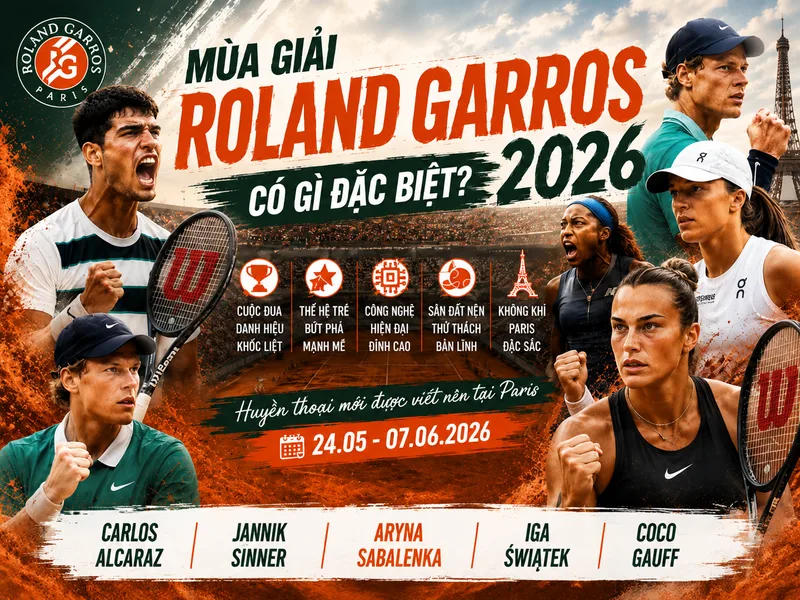 Quần vợt Pháp mở rộng 2026 khép lại tại Roland-Garros với nhiều nhà vô địch mới và những dấu mốc đáng nhớ trên sân đất nện Paris.